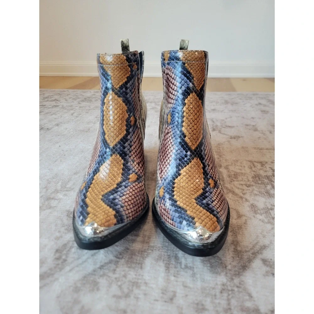 Jeffrey Campbell Cromwell Faux Snakeskin Ankle Boots –‎ Women's 6.5